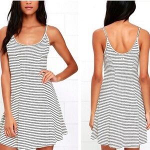 Billabong Black & White Striped Tank Dress – Size Large